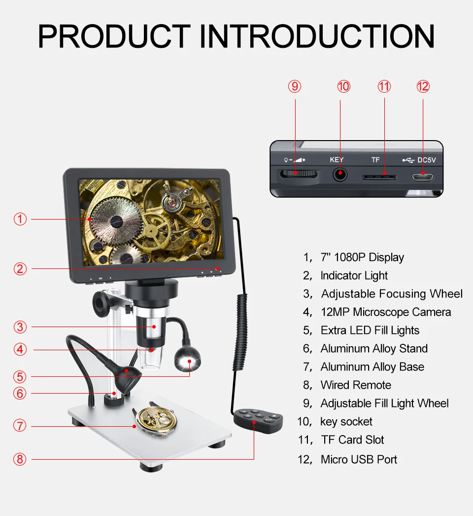 4 Larger LCD digital microscope