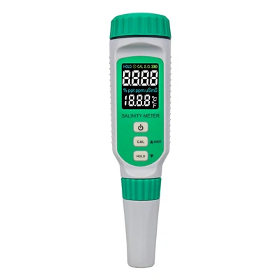 Máy đo độ mặn kỹ thuật số LCD màu có thể sạc lại